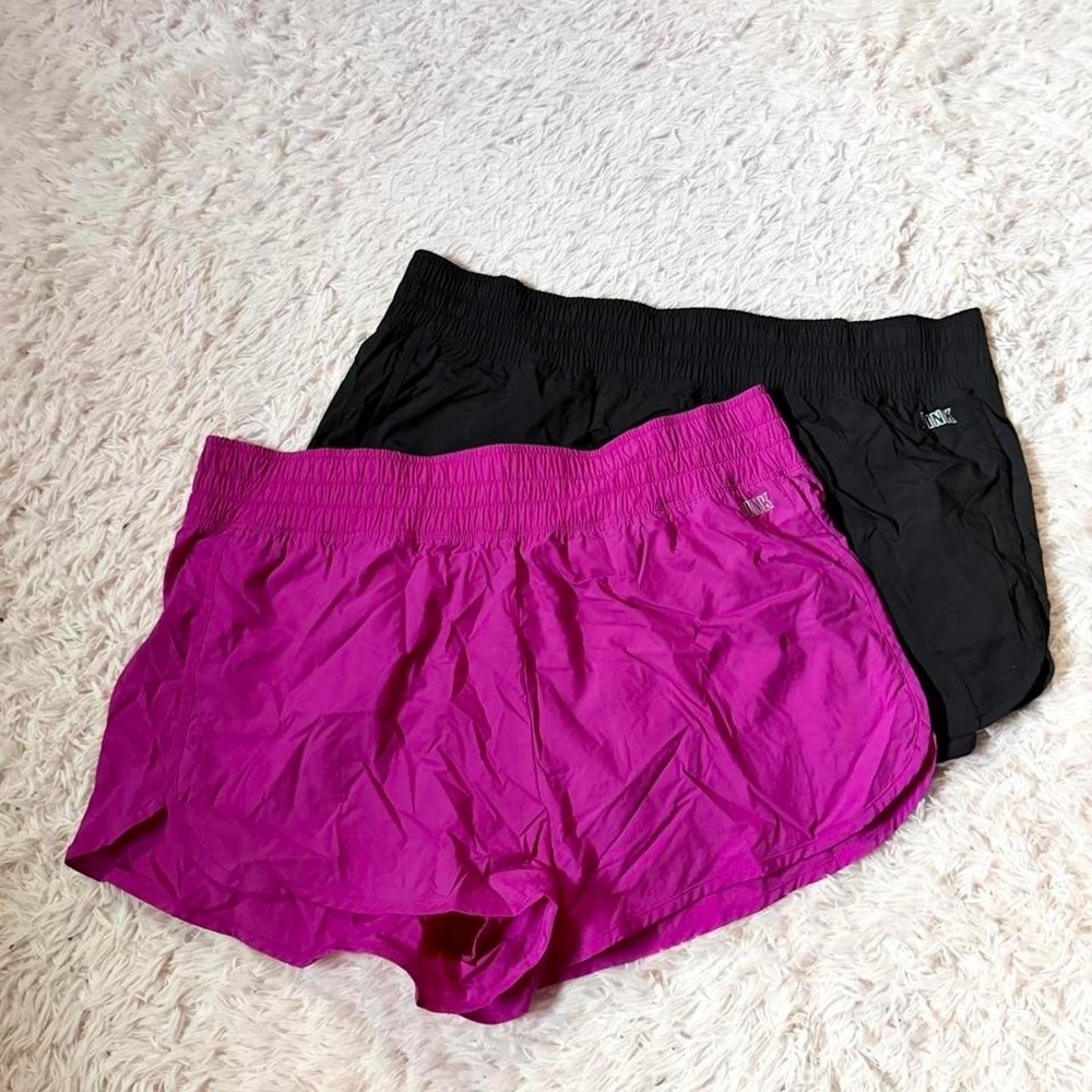 PINK Victorias Secret Active Smocked Waist Running Shorts Womens XL Varsity Gym